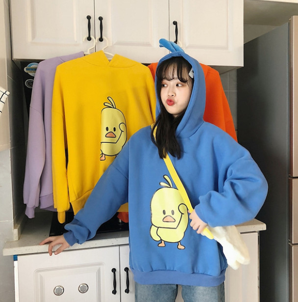 Áo Khoác Hoodie Vịt Gà Con Dễ Thương Trùm Đầu Hàn Quốc Mới