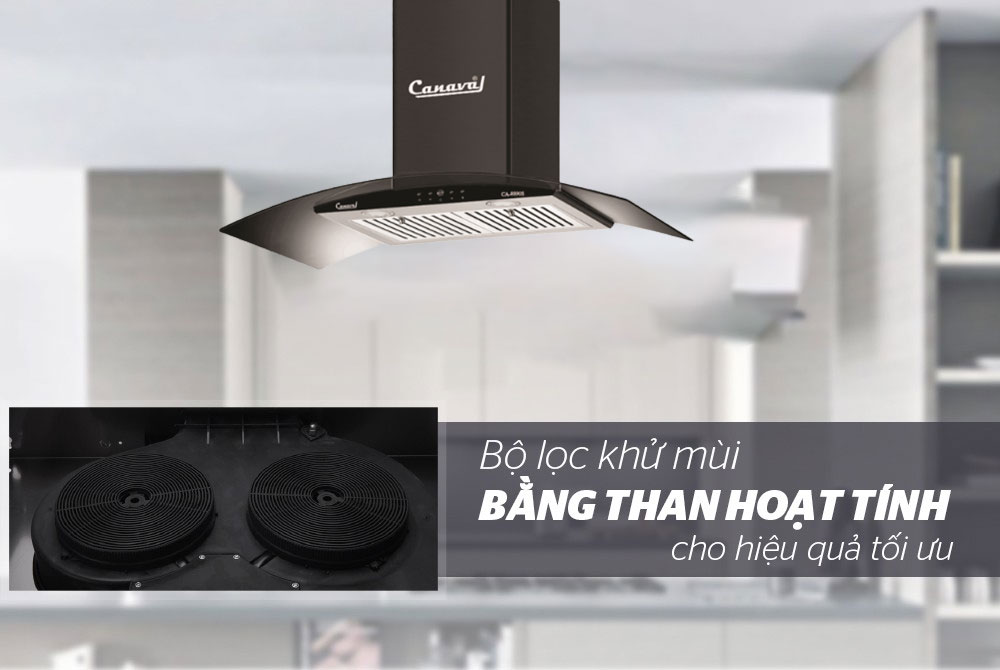 Máy hút mùi kính cong Canaval CA8890S - Hàng nhập khẩu