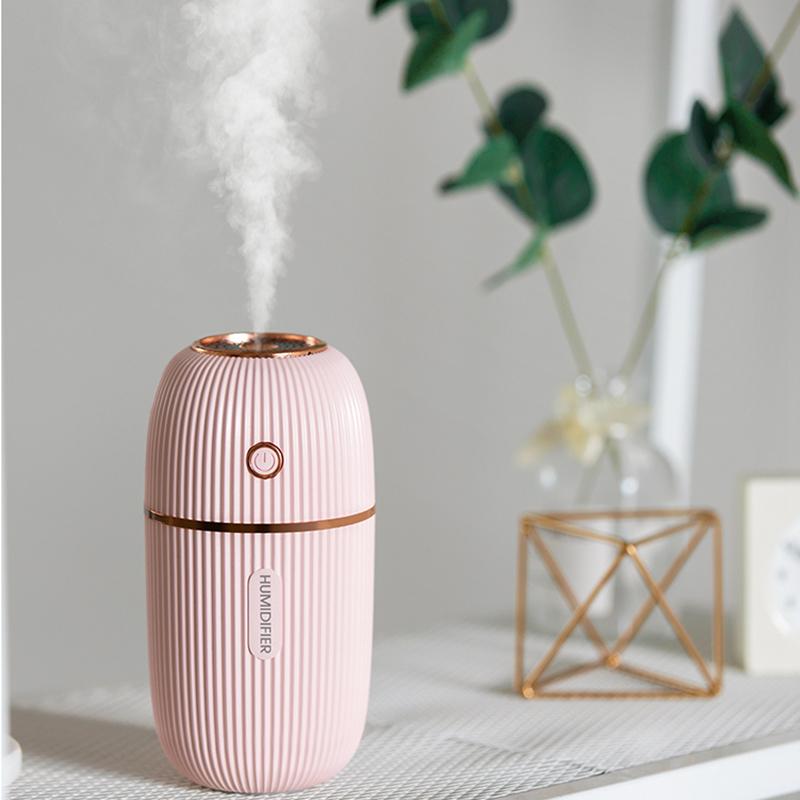 Máy Phun Sương Tạo Độ Ẩm 300ML Siêu Âm Thanh USB Tinh Máy Khuếch Tán Tinh Dầu Màu Sắc Lãng Mạn Đèn Ngủ Phun Sương Tạo Humidificador Di Động