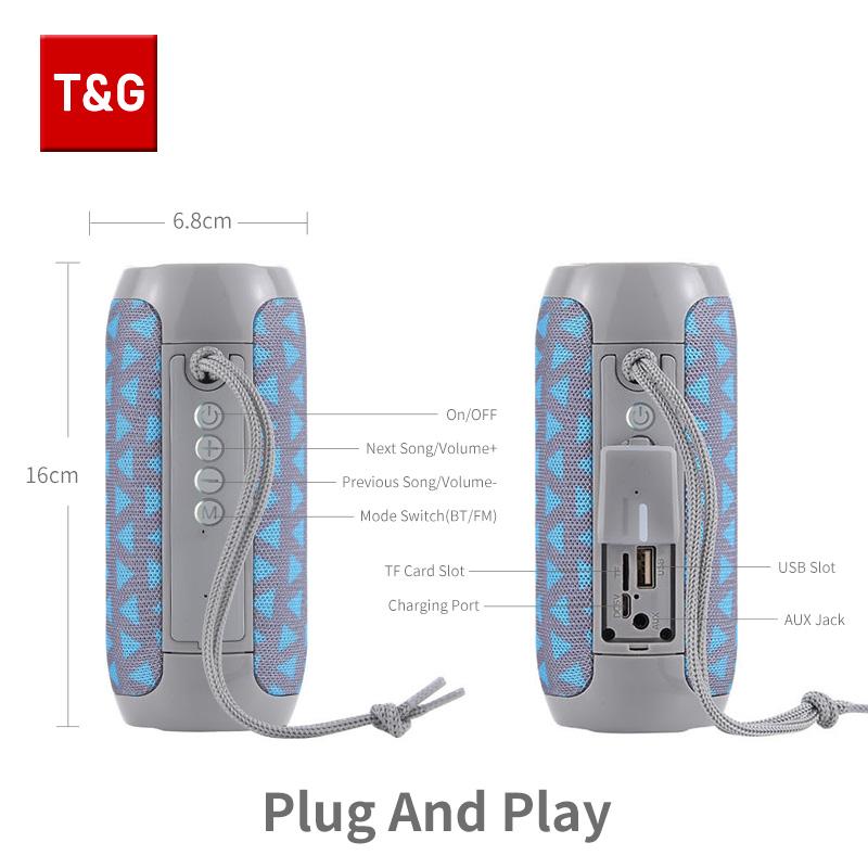 Loa Bluetooth TG117 Hộp âm thanh không dây thực sự di động Loa chống nước Âm thanh vòm ngoài trời hỗ trợ đài TF Màu sắc: Xanh da trời
