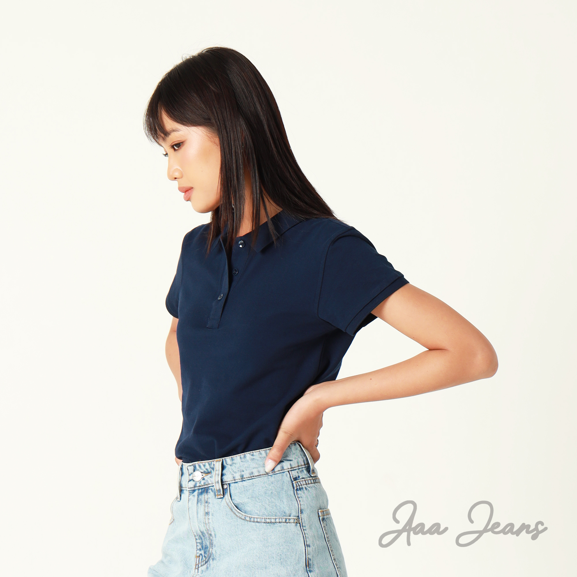 Áo Thun Nữ Polo Relax Fit Premium Cotton Aaa Jeans