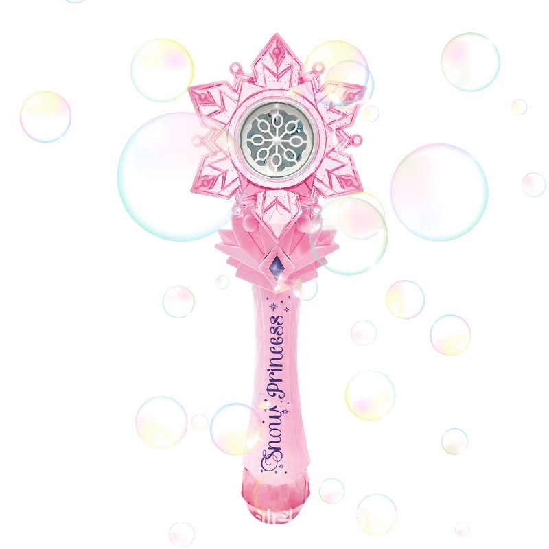 Đồ Chơi Gậy Phép Thuật Thổi Bong Bóng mẫu bông tuyết Có Nhạc, đèn led lung linh kèm Dung Dịch Bong Bóng - Quà tặng ý nghĩa cho bé