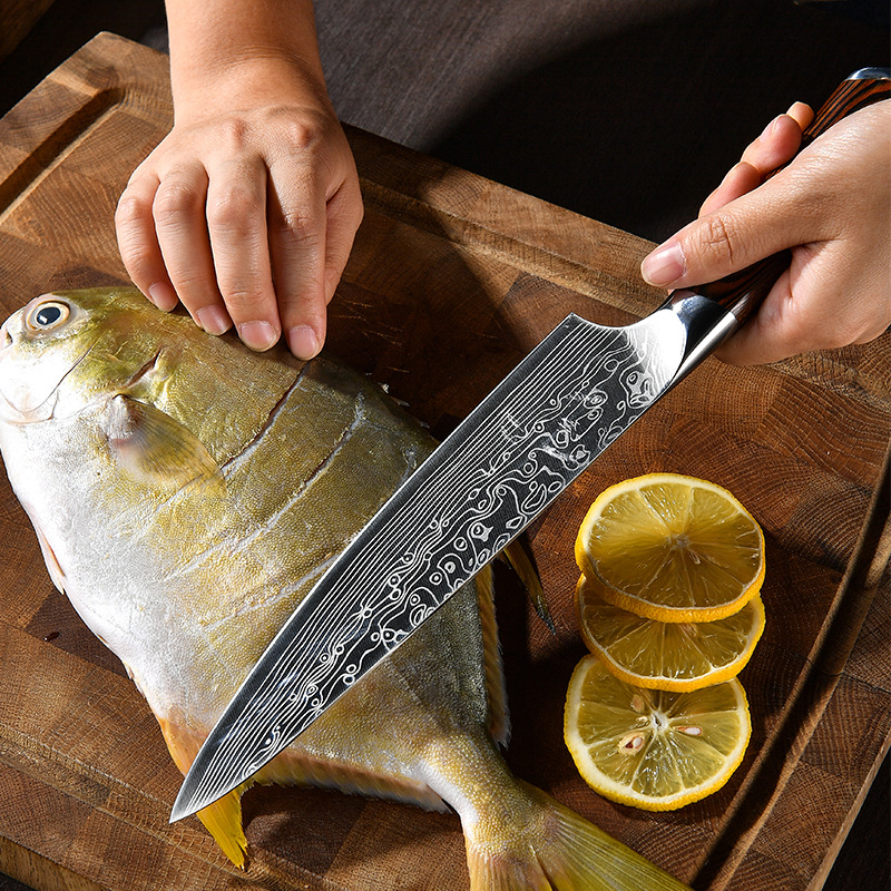 DAO - BỘ 3 DAO BẾP NHẬT BẢN THÉP DAMASCUS BDT2 vns