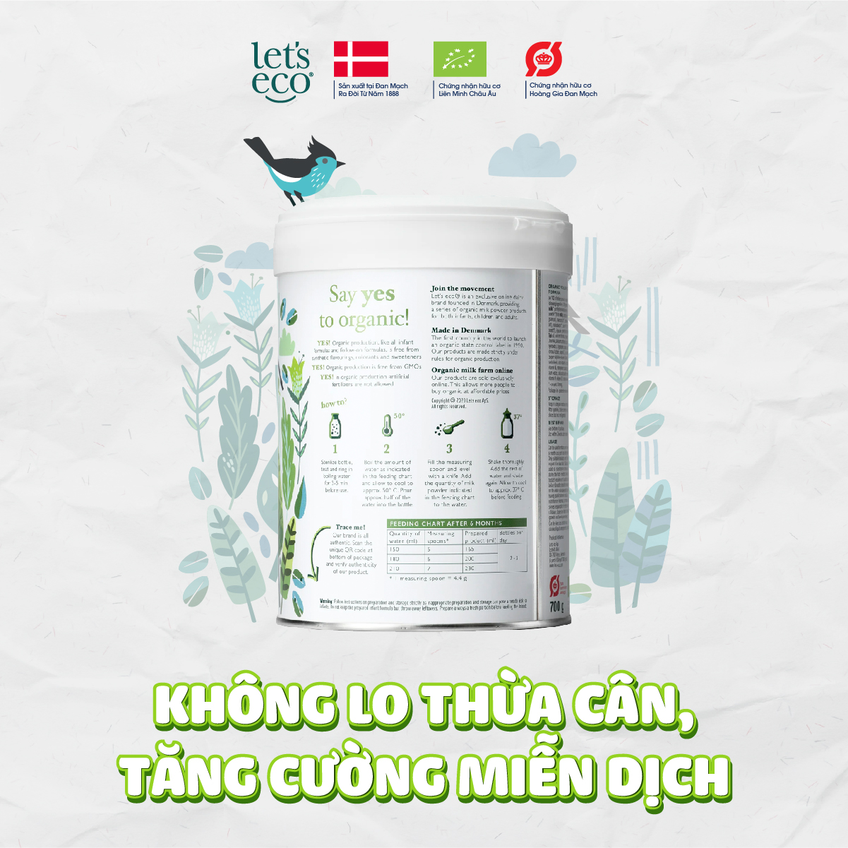 Sữa Bột Hữu Cơ Let's Eco Số 2 Cho Bé 700g 