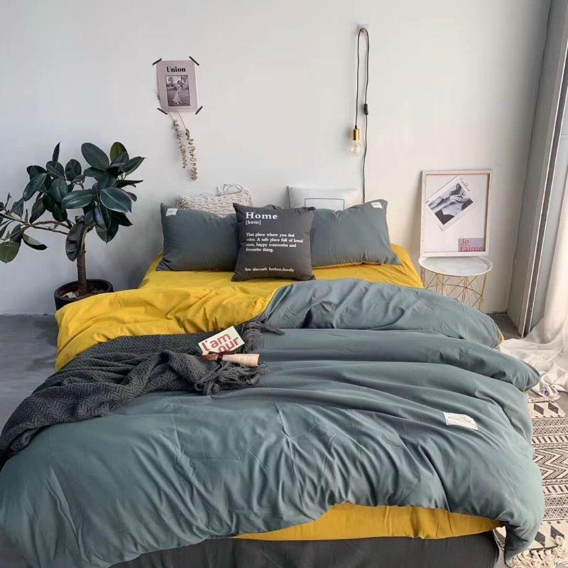 Bộ chăn ga cotton tc 5 món nhập khẩu nhiều màu