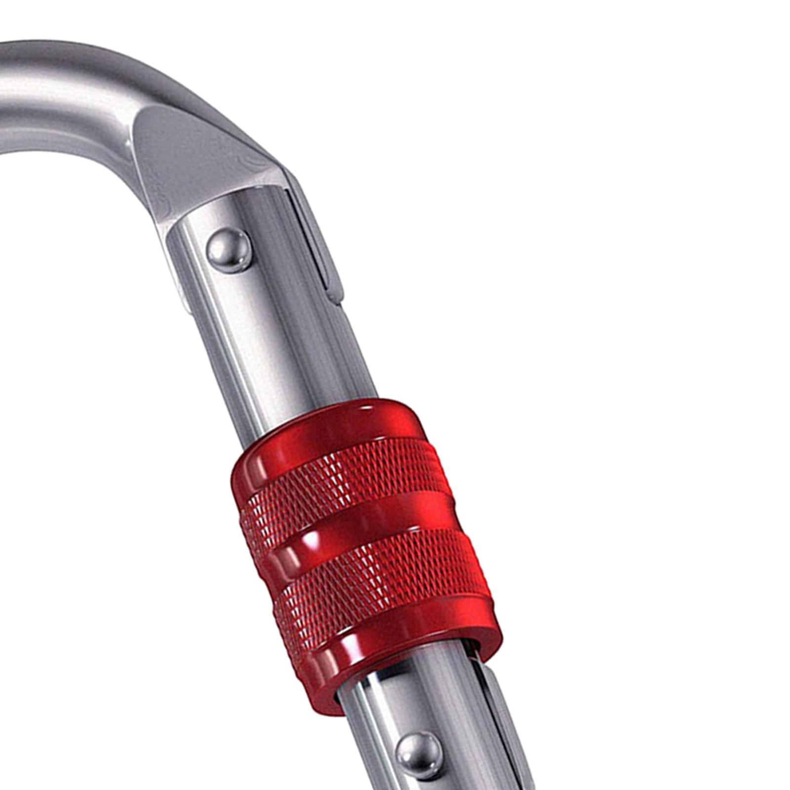 25kN Locking Carabiner Clip Keychain Lock Hook Screwgate Heavy Duty O Shaped Gear for Outdoor Camping Dog Leash Ropes Rock Climbing