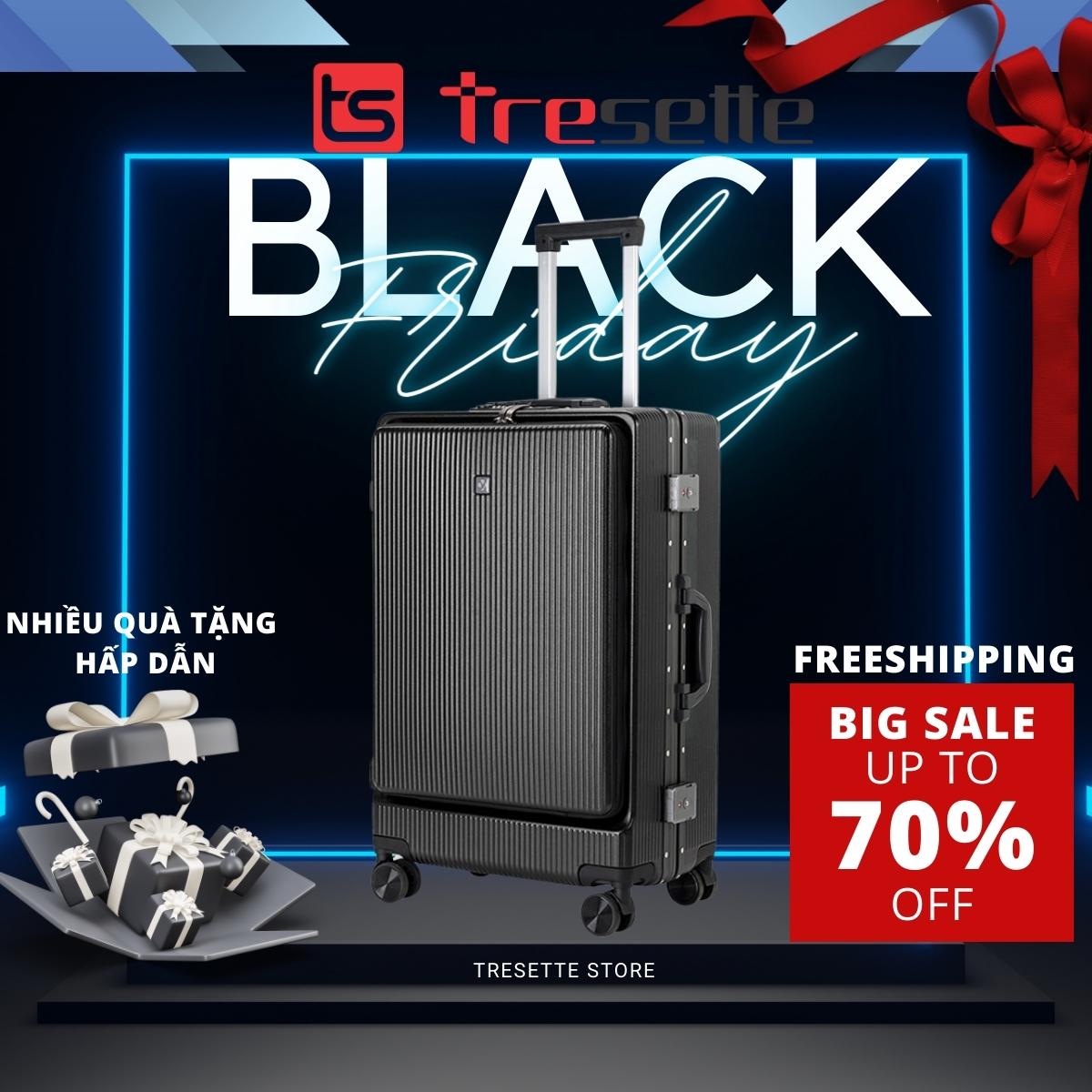 BFQ2ST500KTL: giảm 8% cho đơn từ 500K Vali khóa sập cao cấp nhập khẩu Hàn Quốc Tresette 2029 Có Ngăn Đựng Latop Vân Dọc Sang Trọng Cổng Sạc USB