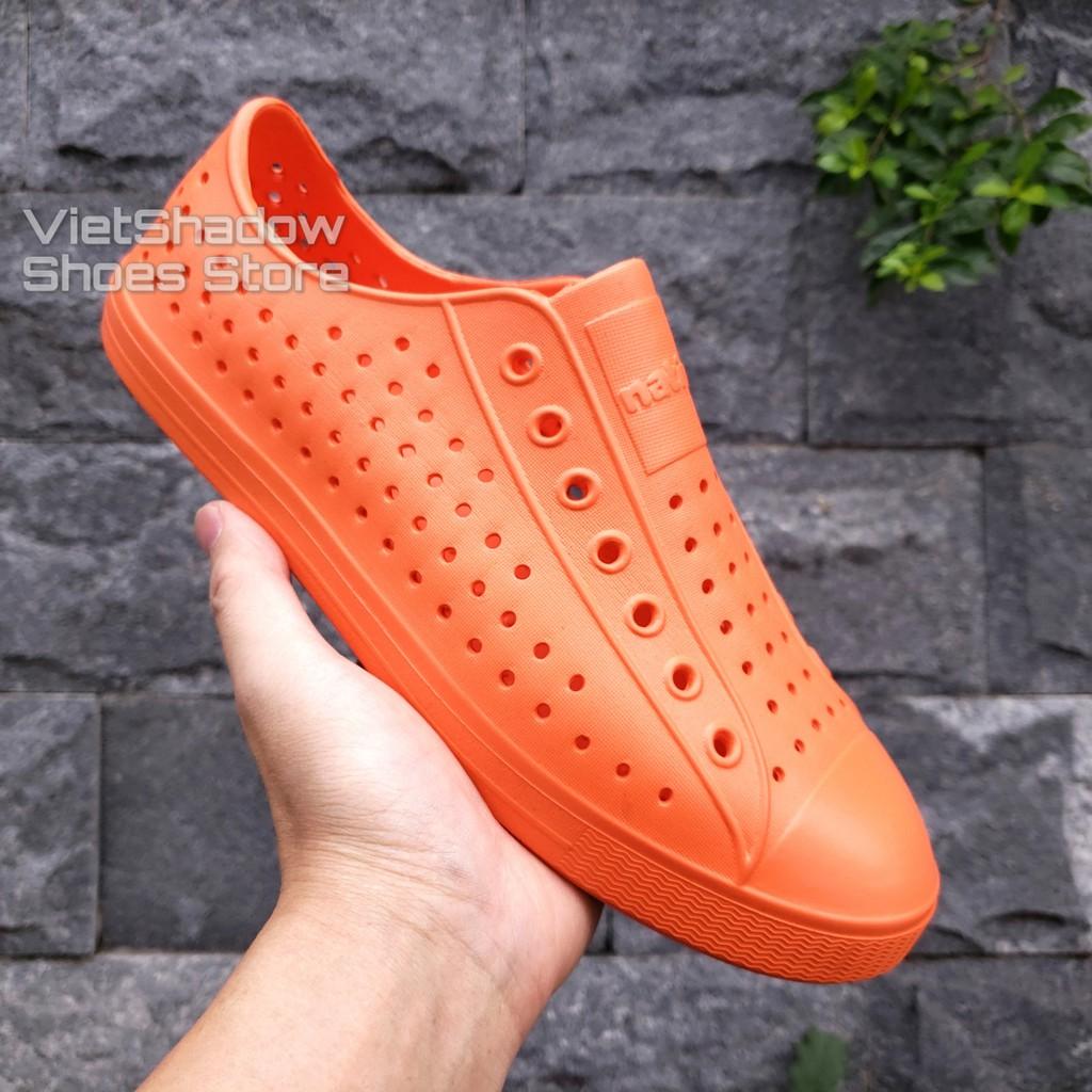 Giày nhựa đi mưa nam nữ - Chất liệu nhựa xốp siêu nhẹ - Màu cam