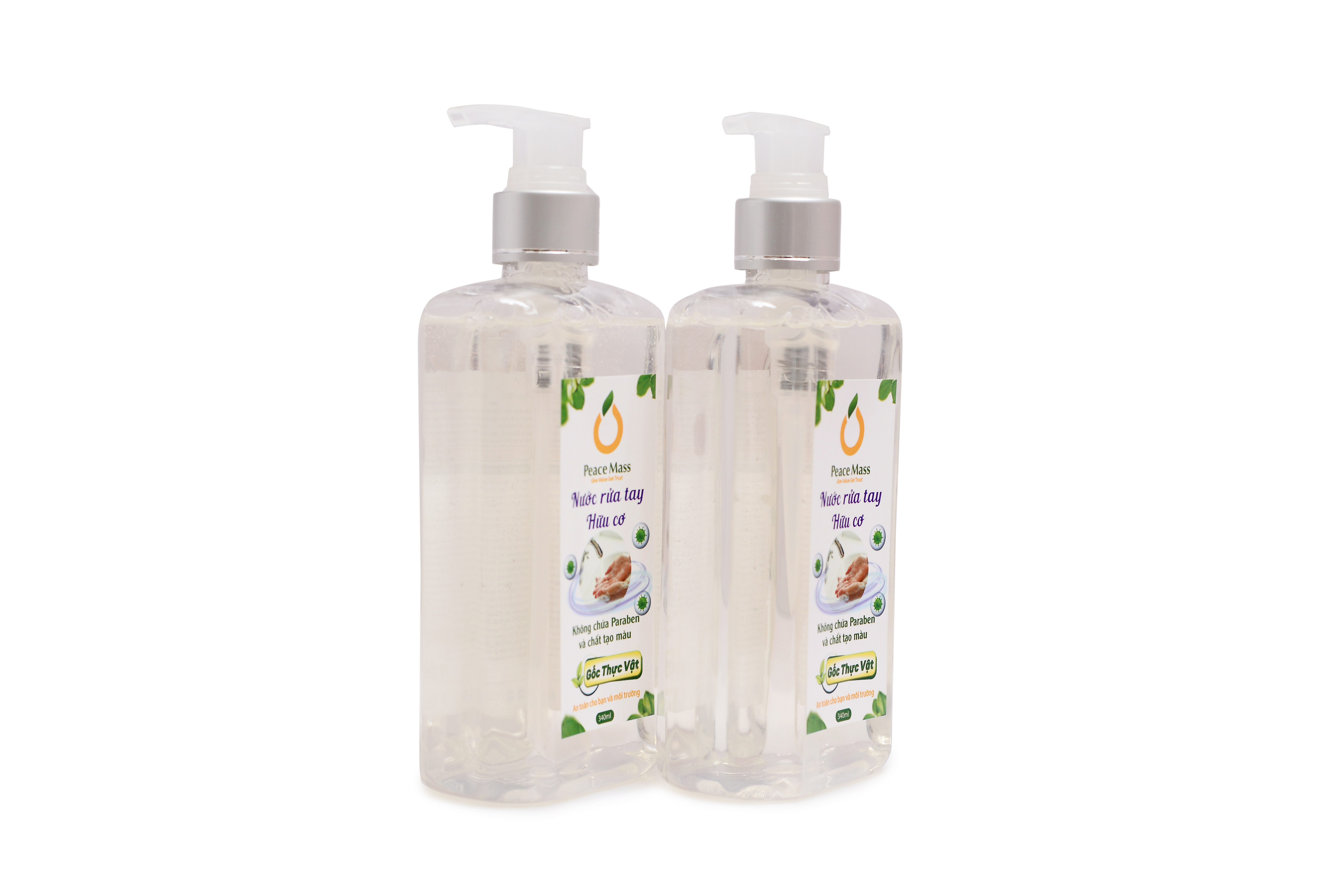 RBSC1 Combo Sản Phẩm Gốc Thực Vật Peace Mass Nước Rửa Bình Sữa 250ml (Chai tạo bọt) + Nước Rửa Tay 340ml (Thuộc nhóm Sản phẩm Lành tính / Sinh học)