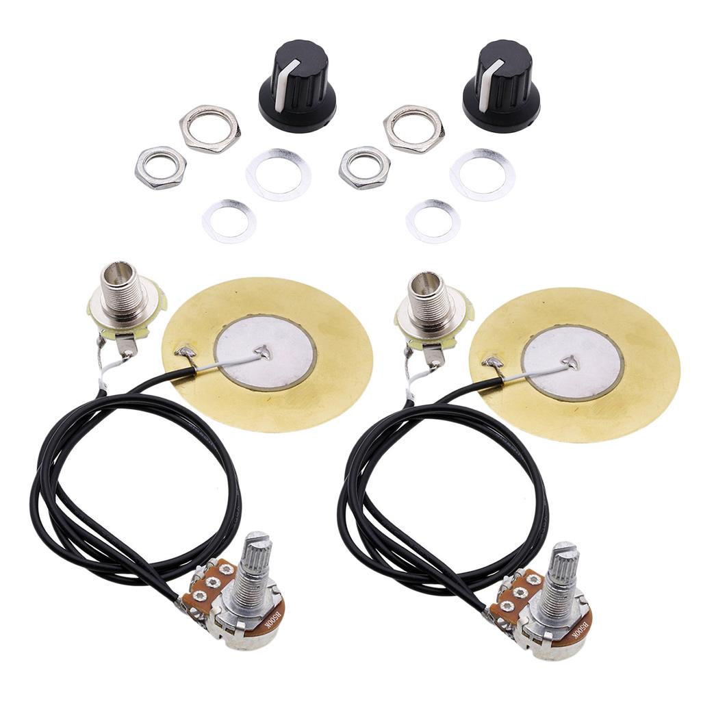 2 Pieces Pickup Piezo Transducer Prewired Amplifier for Guitar Violin Banjo