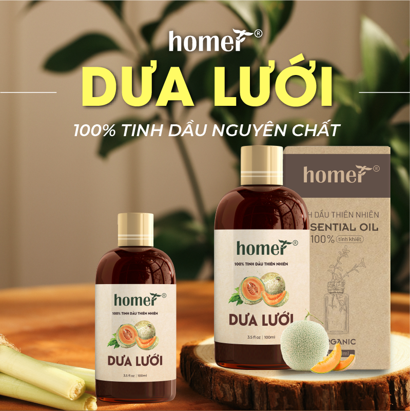 Tinh Dầu Dưa Lưới Homer 100ml - Tinh Dầu Xông Thơm Phòng, Thư Giãn Khử Mùi- Tinh Dầu Trái Cây Thiên Nhiên