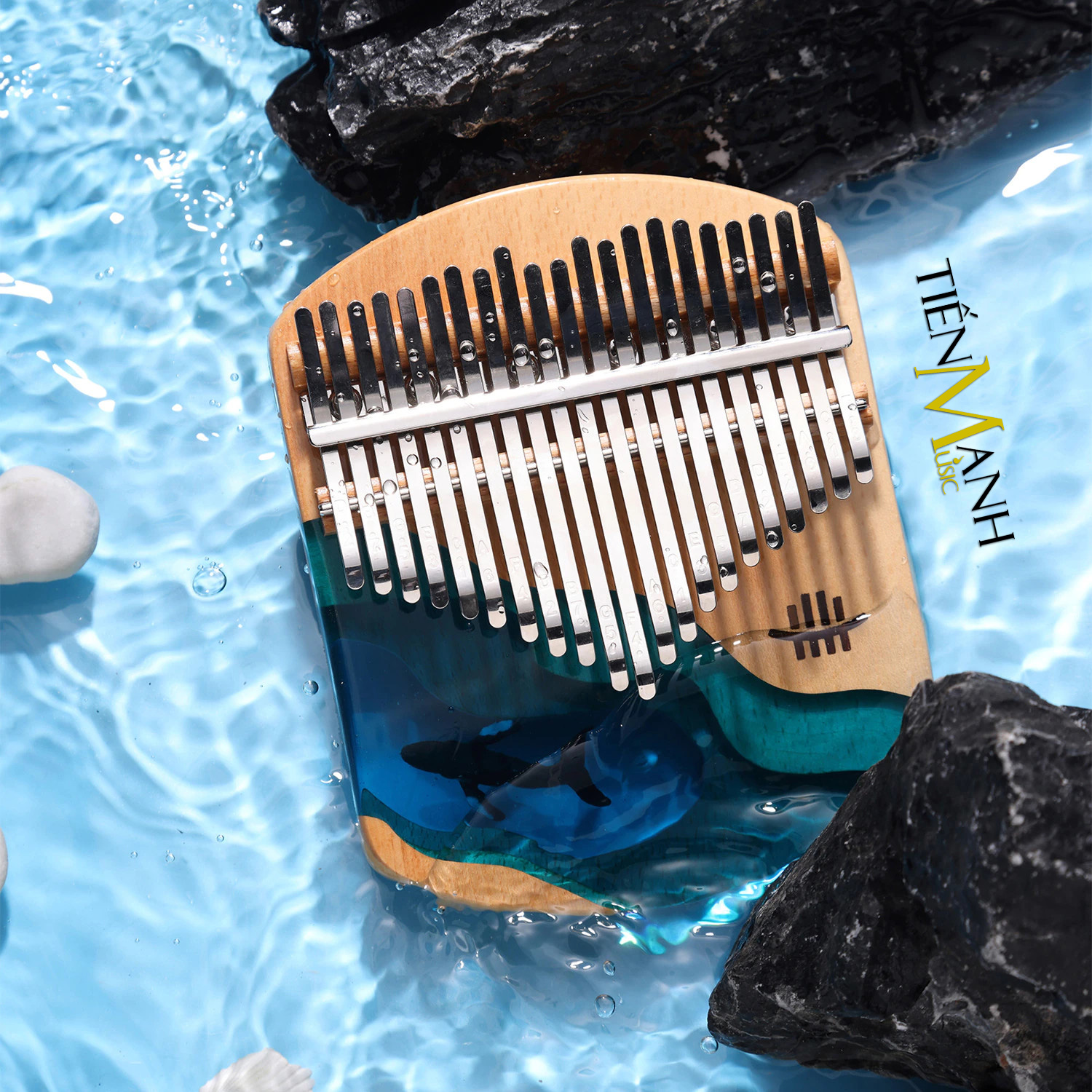 Đàn Kalimba Hluru Resin 21 Phím KW21 Hình Cá Heo, Voi - Acrylic Keo đổ nhựa Thủy Tinh hữu cơ trong suốt Hàng Chính Hãng- Kèm Móng Gẩy DreamMaker