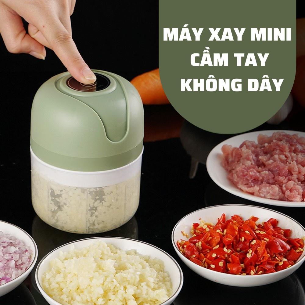Máy Xay Tỏi Ớt Cầm Tay 250ml Sử Dụng Cổng Sạc USB Siêu Tiện Lợi, Xay Thực Phẩm, Xay Tỏi ớt, Rau Củ.