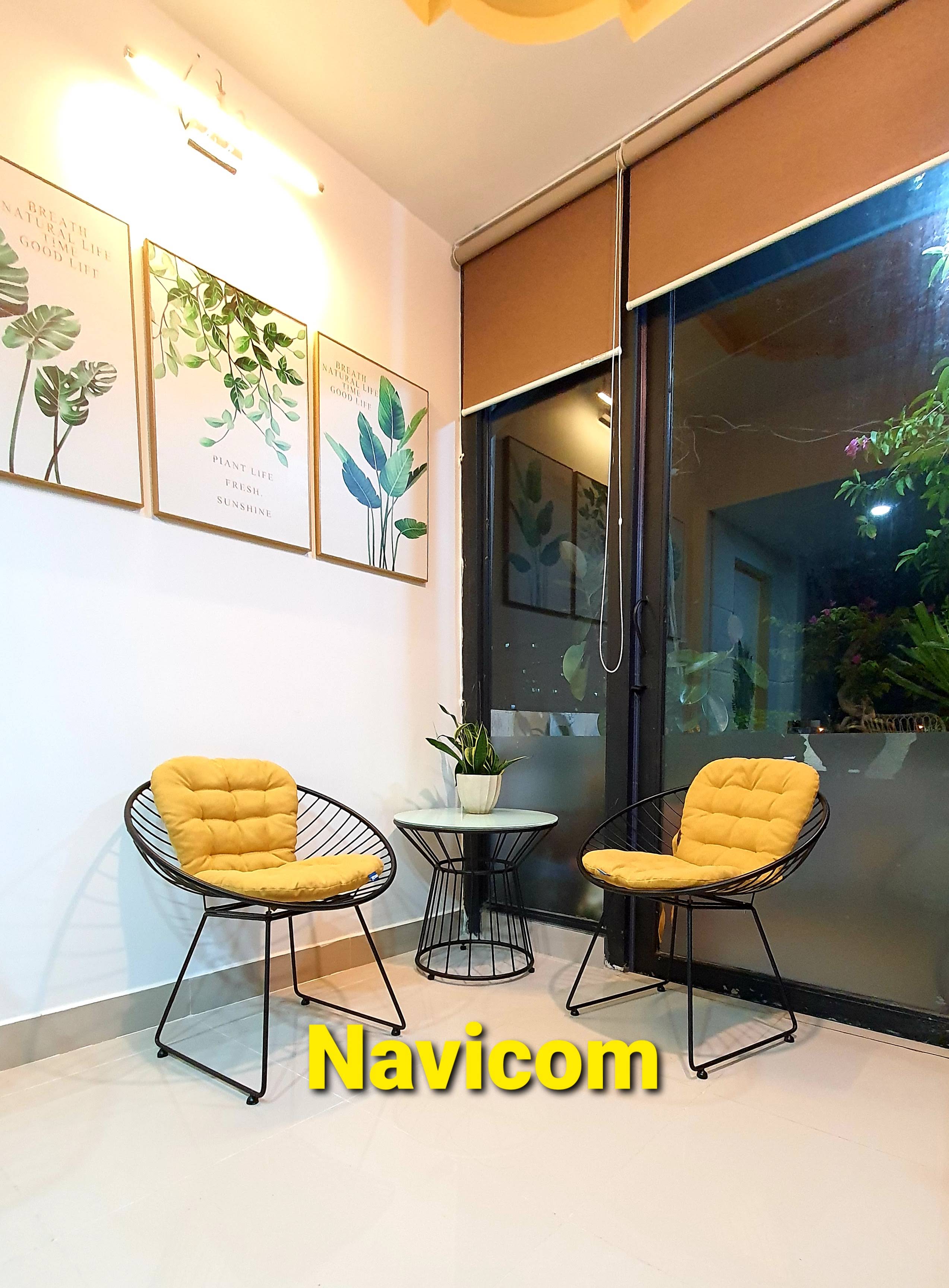 Bàn ghế Ban công - Sân vườn NVC 2 (01 bàn 02 ghế kèm nệm)