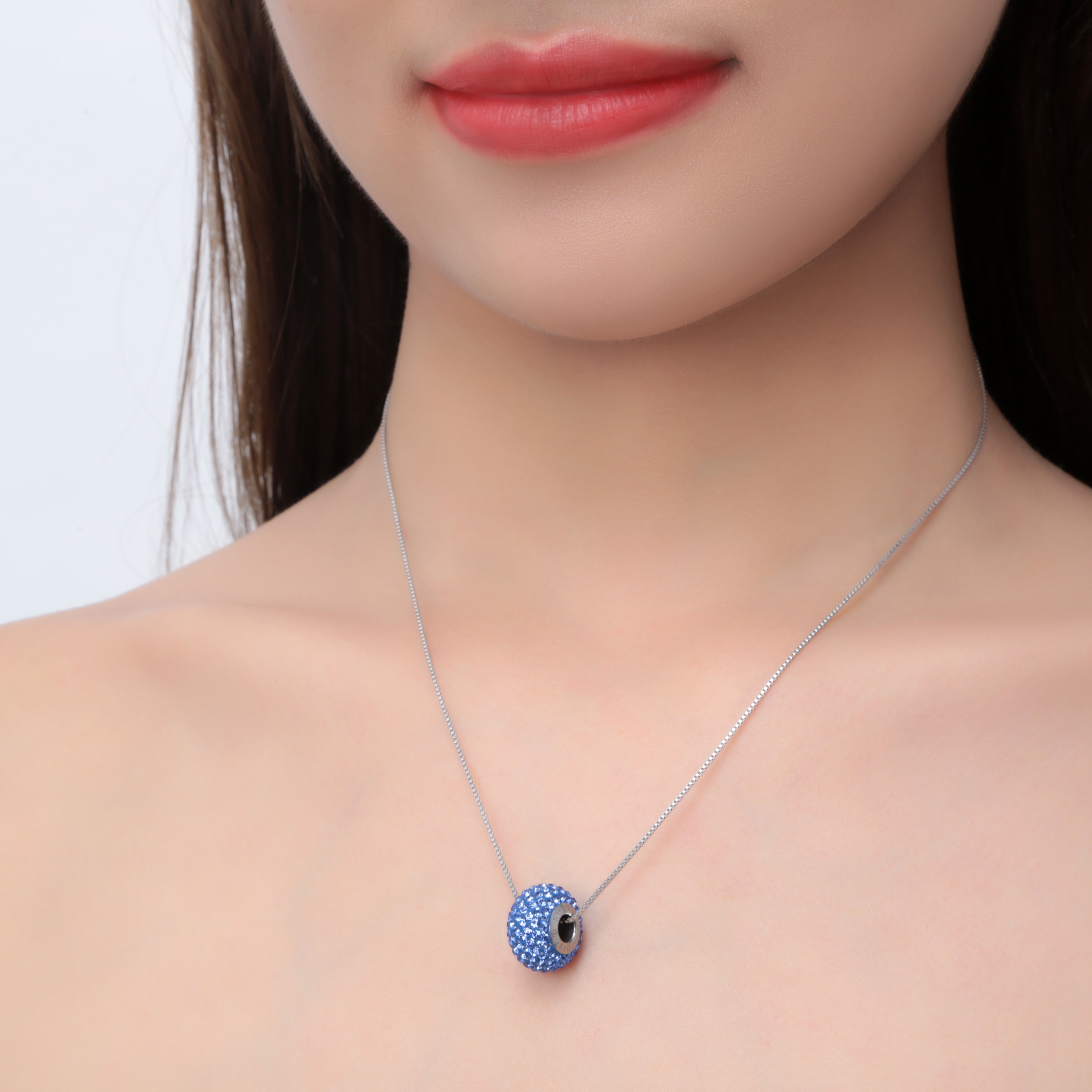 Dây Chuyền Tropicana Phối Charm Swarovski Pha Lê Đá Xanh Dương