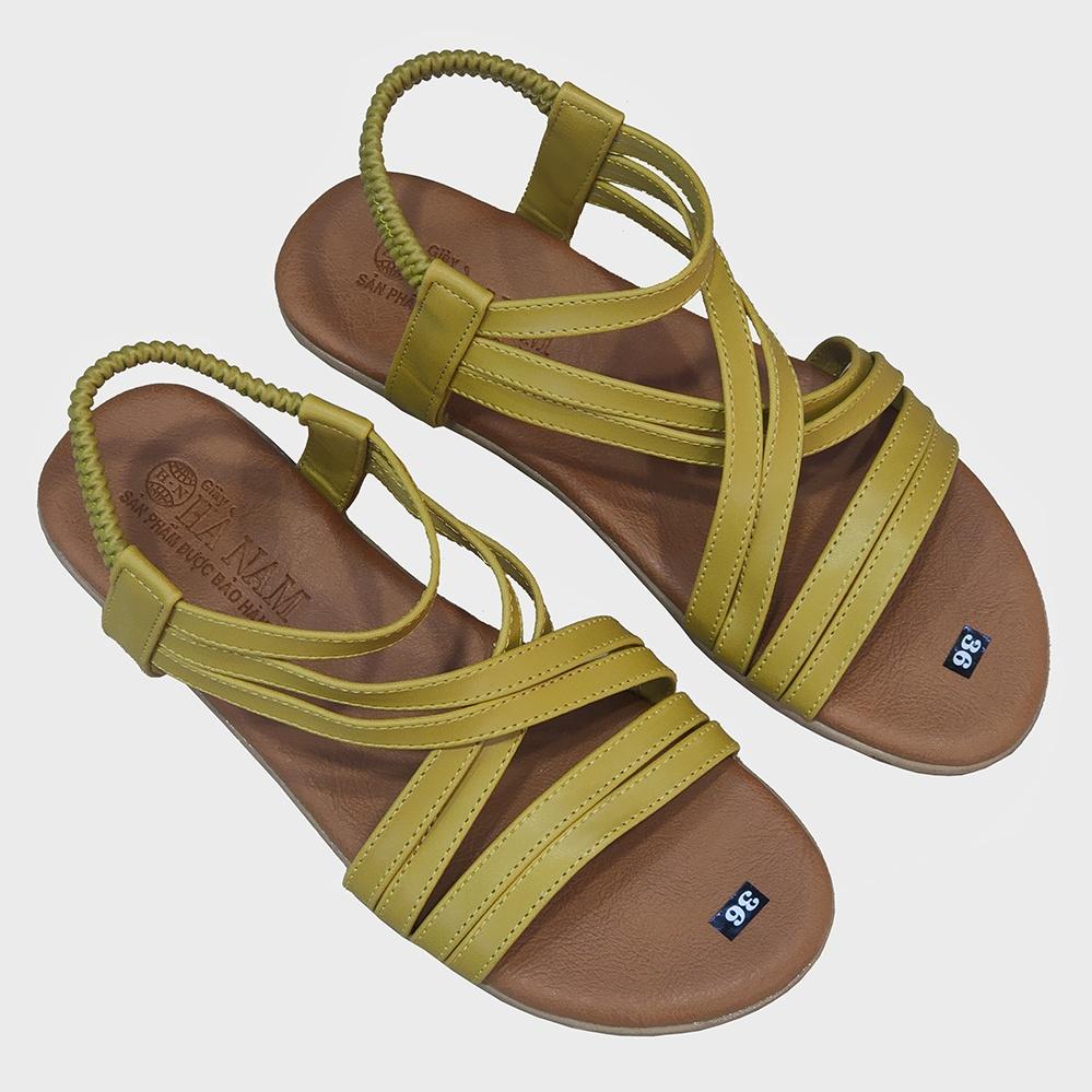 Giày Sandal Nữ Đế Bệt HÀ NAM Da Bò Thật Cao Cấp DNU2110