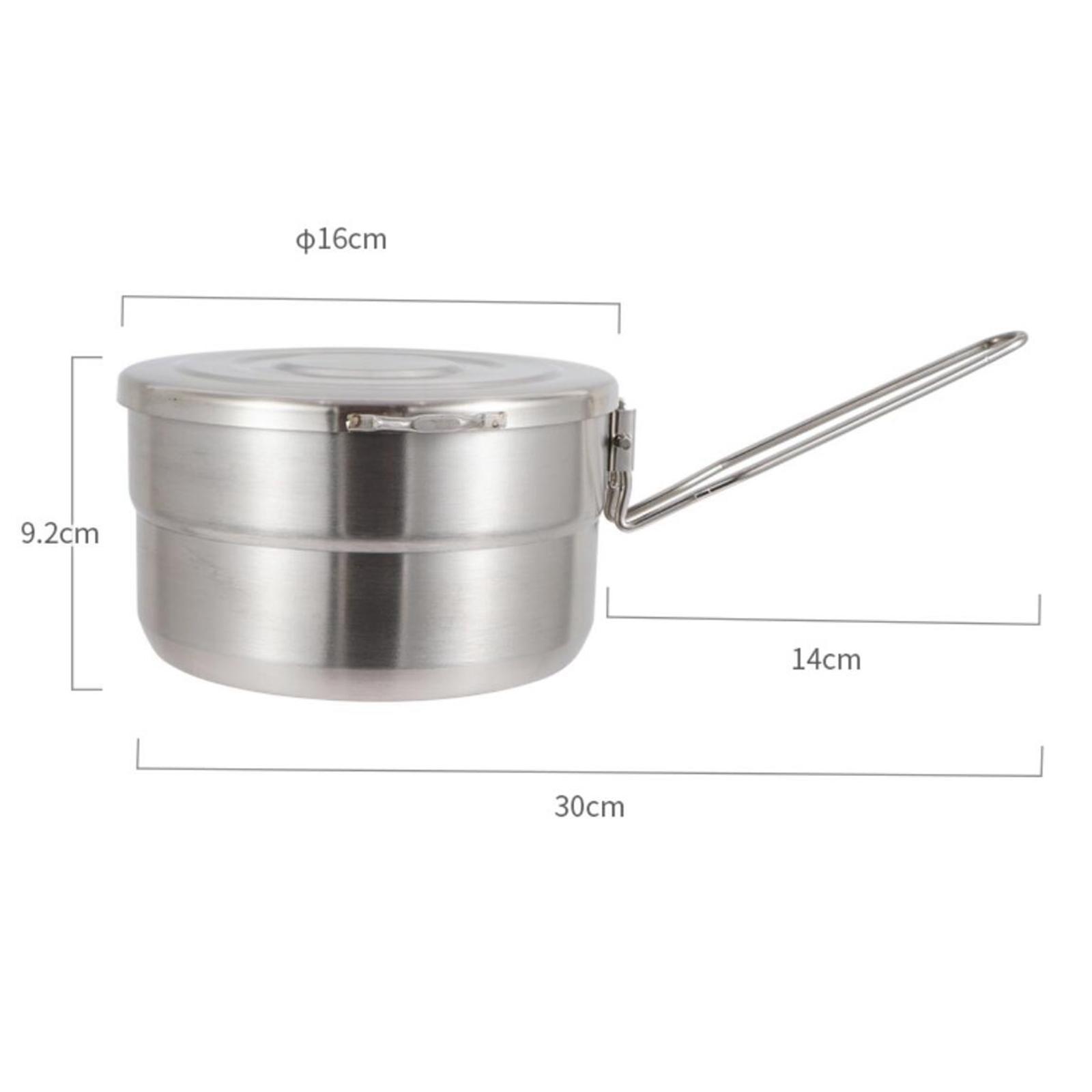 Outdoor Sauce Pan Saucepan Soup Milk Pot Foldable Handle Camping Backpacking