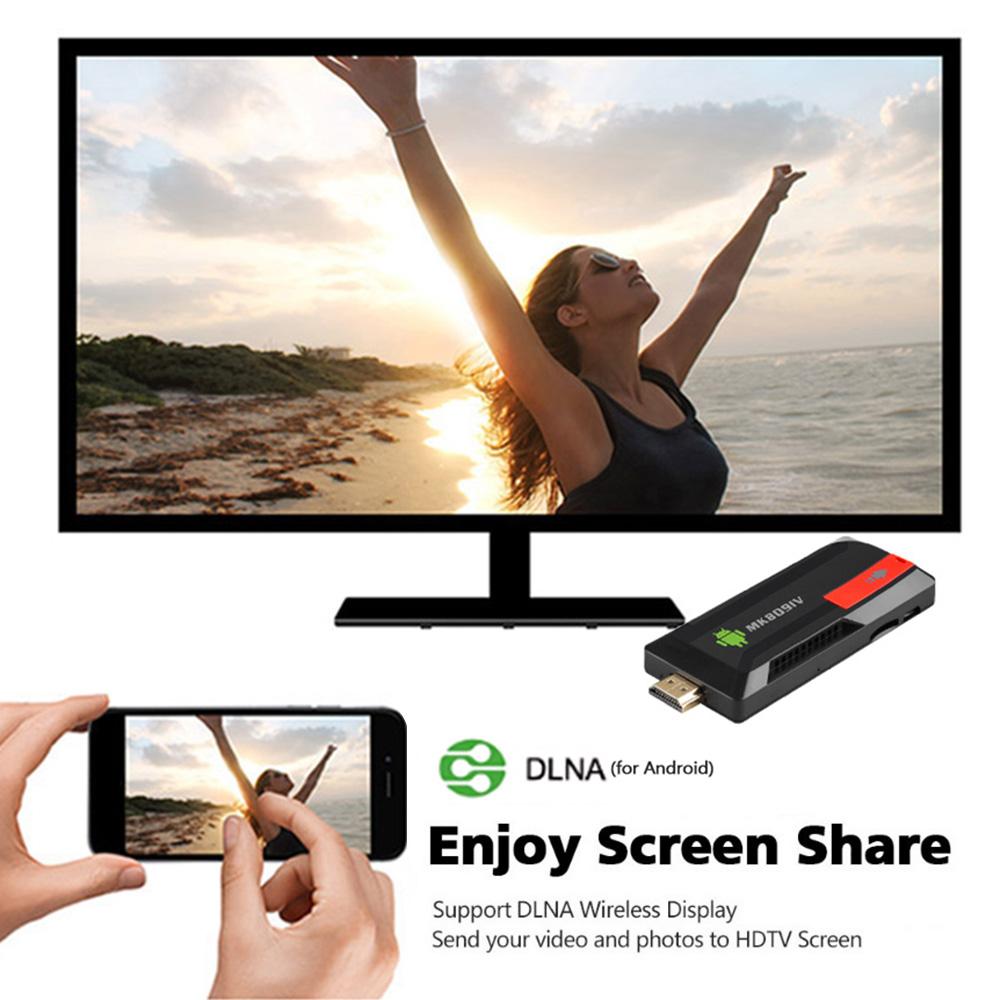 Bộ thiết bị chuyển đổi MK809 IV Android 7.1 TV Dongle RK3229 Quad Core 2G UHD 4K HD 3D Mini PC H.265 WiFi DLNA-Màu Phích cắm của Hoa Kỳ-Size