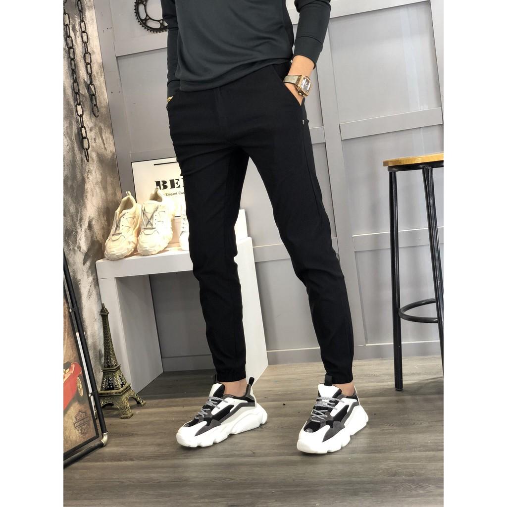 Quần Jogger Nam Đũi co giãn, chất dày dặn ko bai không xù dáng trẻ trung