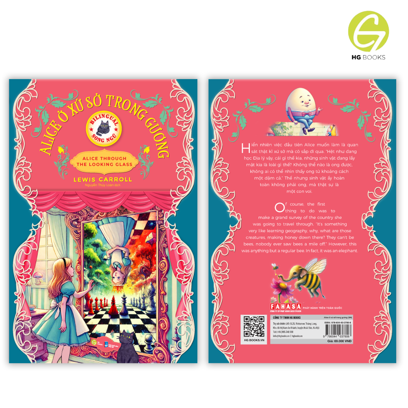 Sách Alice Ở Xứ Sở Trong Gương - Sách song ngữ kinh điển, truyện song ngữ thiếu nhi tặng file nghe &amp; note từ vựng
