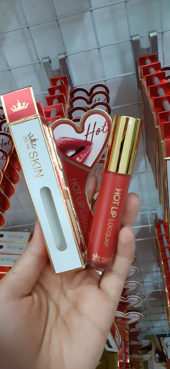 Combo 2 Son kem lì Zelyn Hot Lip Lacquer tặng 1 son lì Zelyn