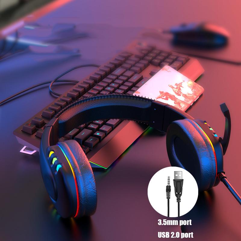 Tai Nghe Chơi Game Có Micro Máy Tính Game Thủ Tai Nghe Tai Nghe Có Dây Backlit RGB Tai Nghe Cho Máy Tính Máy Tính Bảng Dành Cho Xbox One PS4 PS5