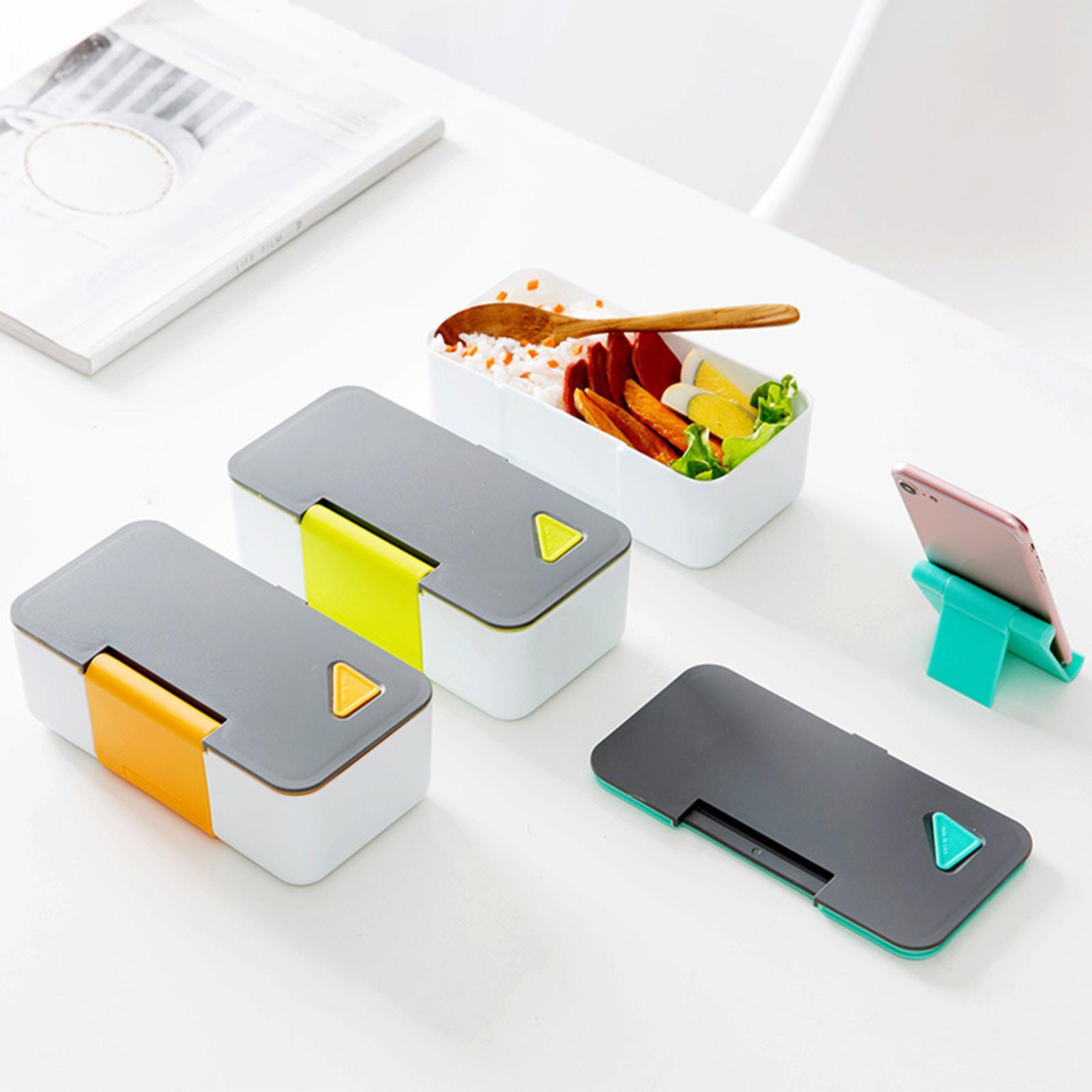 Japanese Lunch Box Creative with Mobile Phone Holder for Sushi Students Sky Blue