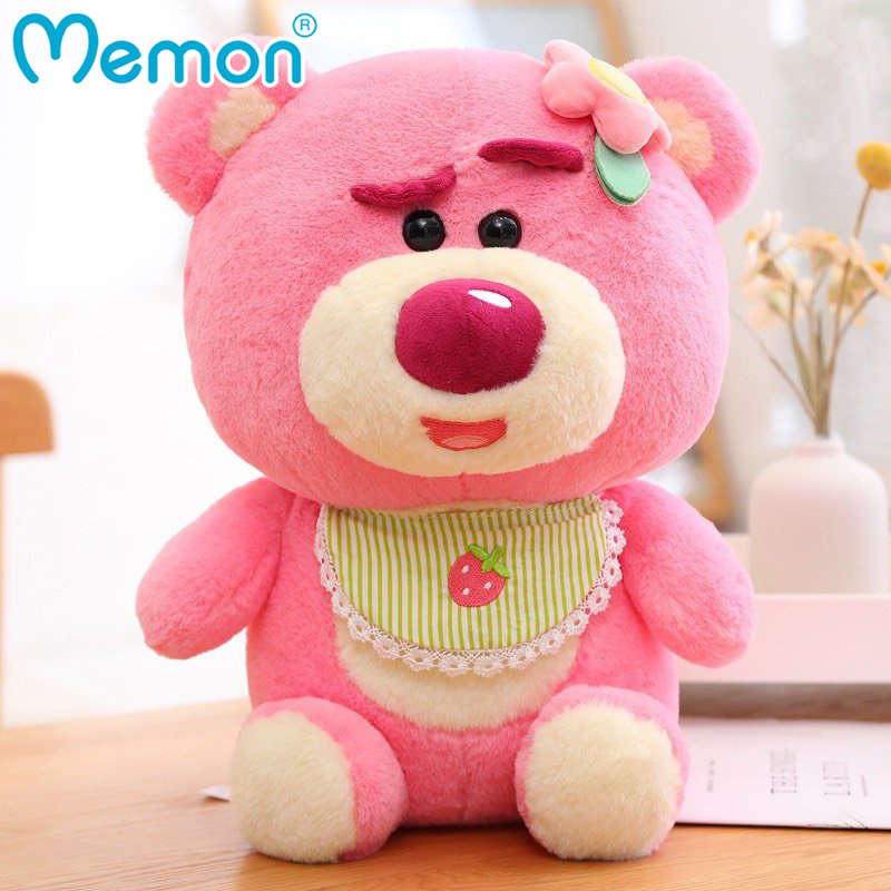 Gấu Bông Lotso Hugging Bear Baby Yếm Ngồi 35cm-55cm Cao Cấp Memon, Gấu Dâu Lotso Hugging Bear