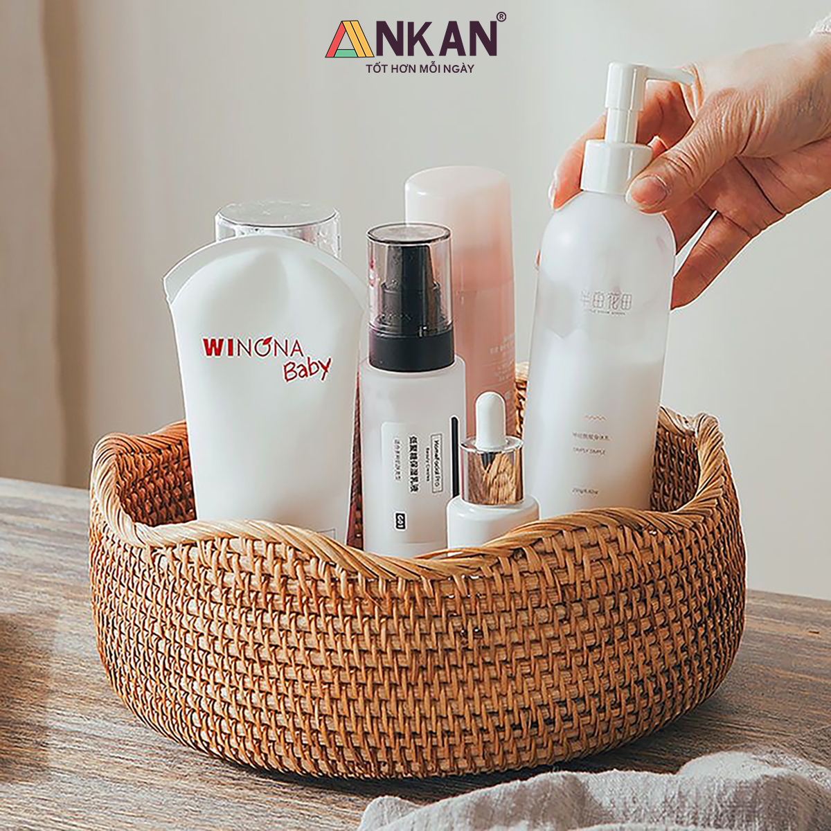 Rổ Đựng Trái Cây, Đồ Khô Chất Liệu Mây Tre Đan Thủ Công, Giỏ Đựng Đồ Decor Nhà Ăn, Phòng Khách