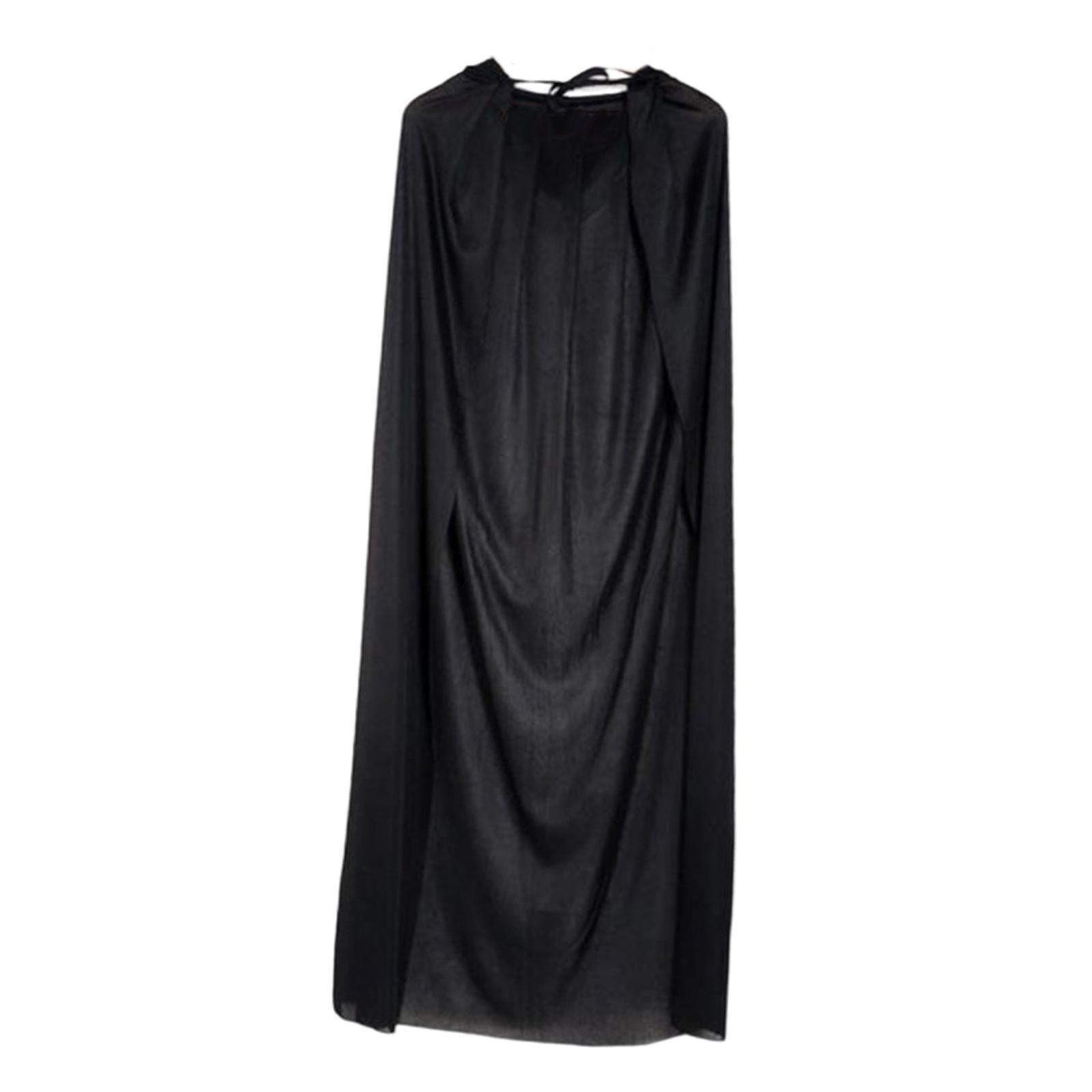 Gothic Halloween Cloak, Wizard 150cm Devil Cape for Women Fancy Dress Adults Unisex