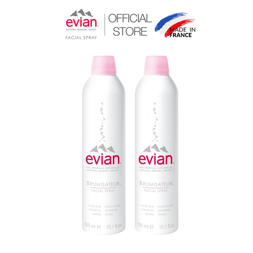 Combo 2 xịt khoáng cấp ẩm và làm dịu da Evian 300ml x 2