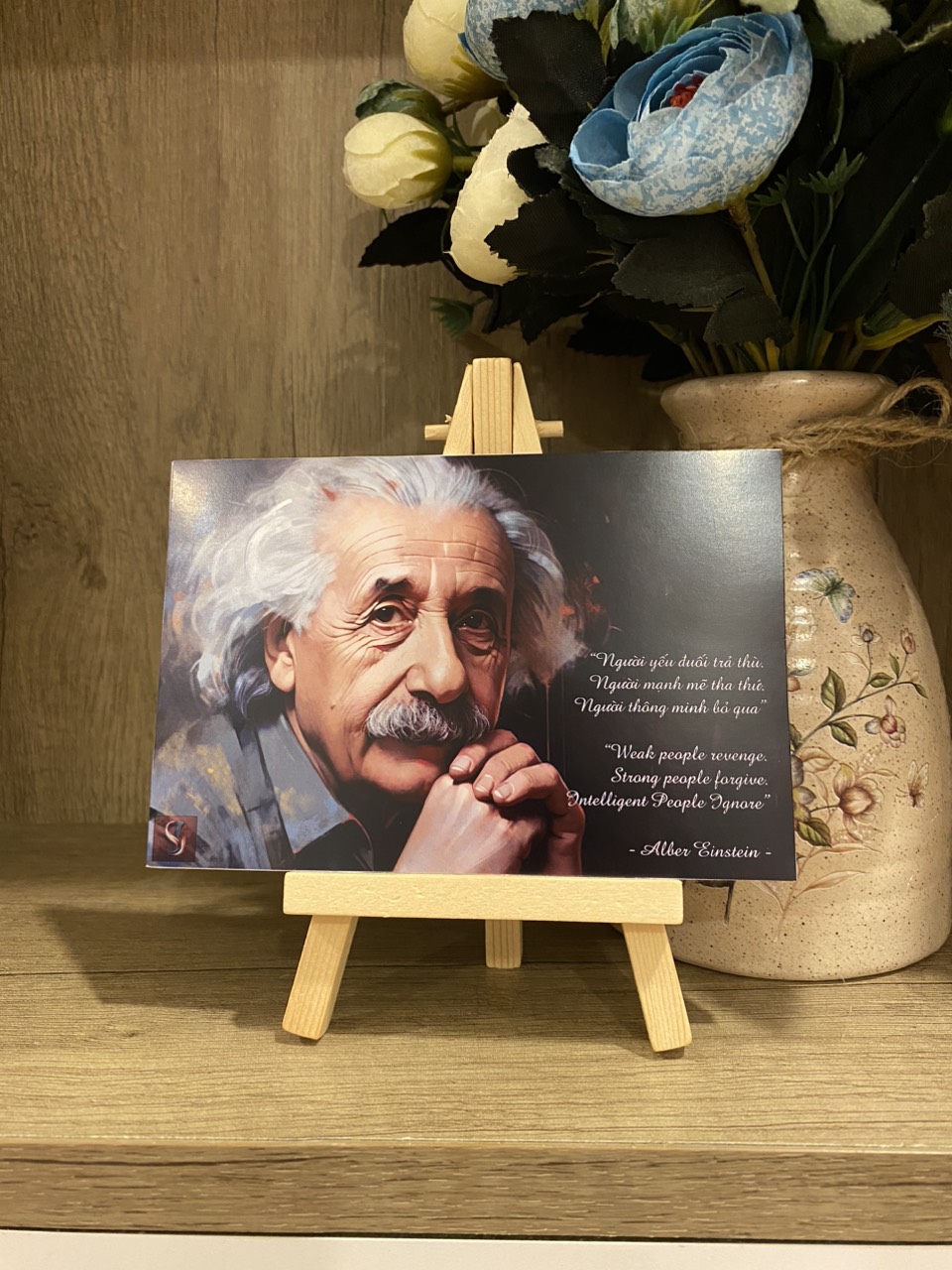 Bộ 9 tranh mini để bàn - Tranh Danh nhân & Danh ngôn - Quà tặng cho tâm - STA_Tranhmini_01