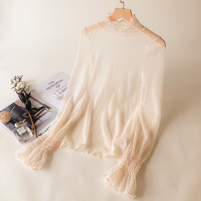 Áo ren mỏng kiểu ulzzang hàn quốc - áo ren mặc trong