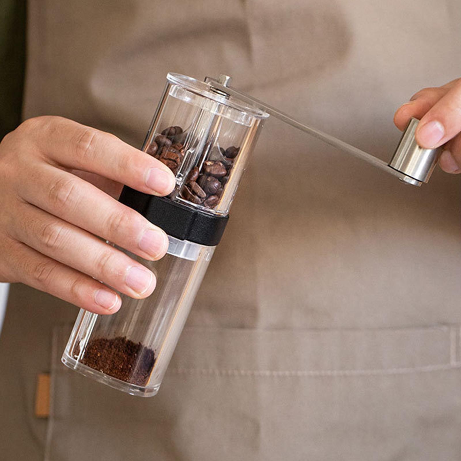 Manual Ceramic Burr Coffee Bean Grinder Manual for Travelling transparent