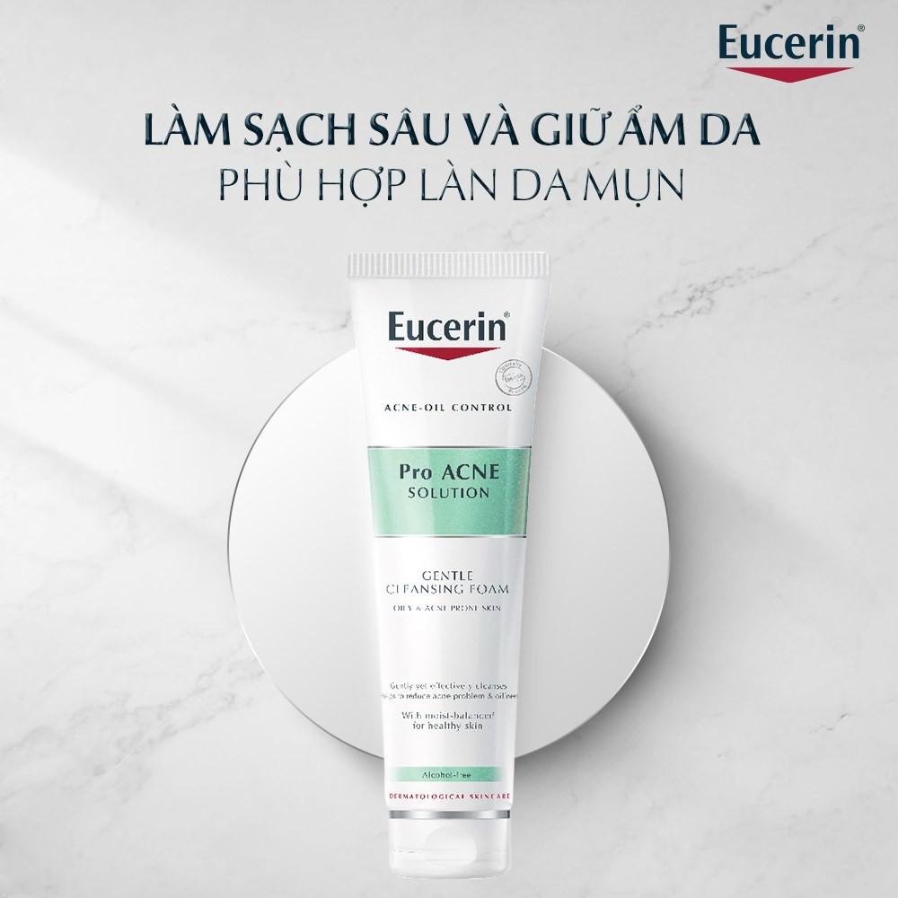 Eucerin Sữa Rửa Mặt Tạo Bọt Cho Da Nhờn Mụn Pro Acne Cleansing Foam 150g