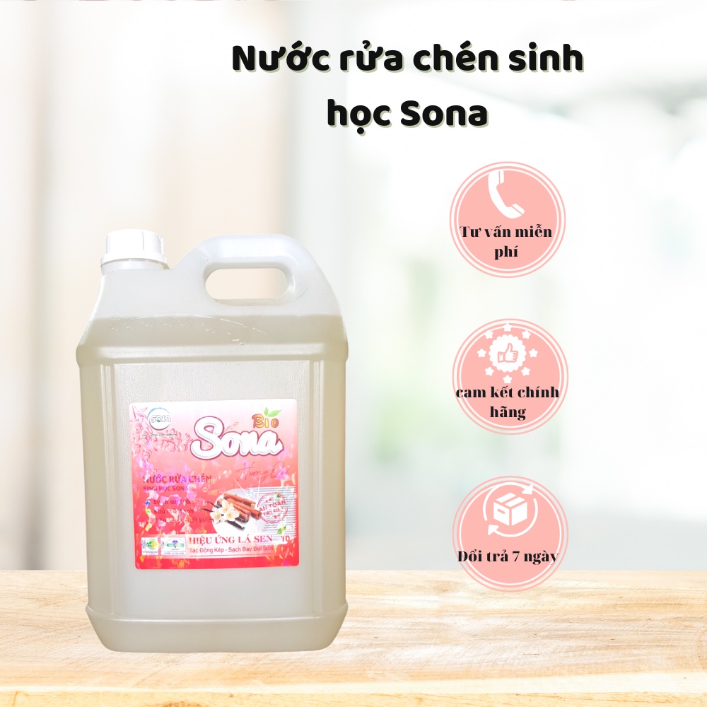 Nước rửa chén sinh học Sona hương quế 10kg