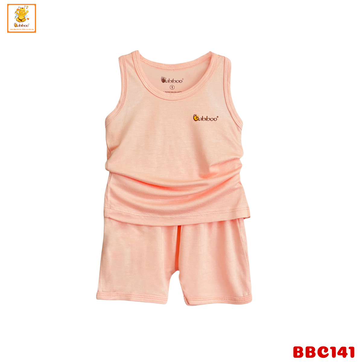 Đồ bộ cho bé trai Babiboo bộ ba lỗ cho bé vải viscose sợi gỗ mềm mại, thấm hút (3-12kg) BBC141