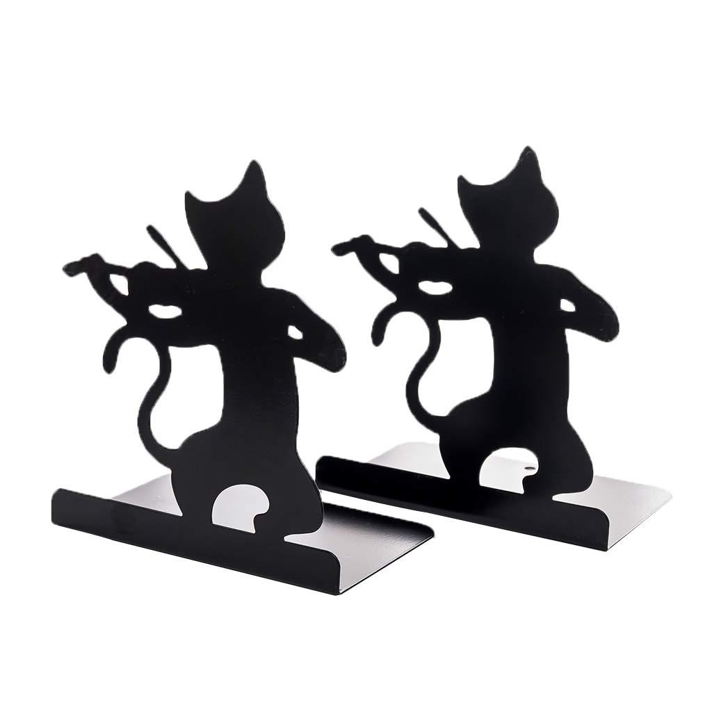 1 Pair Cute Metal Non-Skid Various Patterns Bookends for Playroom, Library, Dorm Room 6.3x4x6.7inch