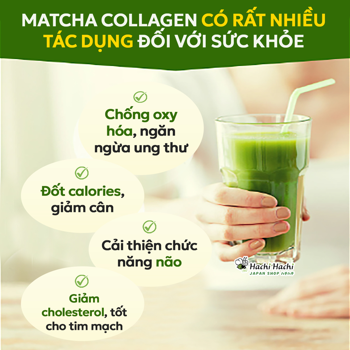 Bột Trà Xanh Yanoen Matcha Collagen 30g