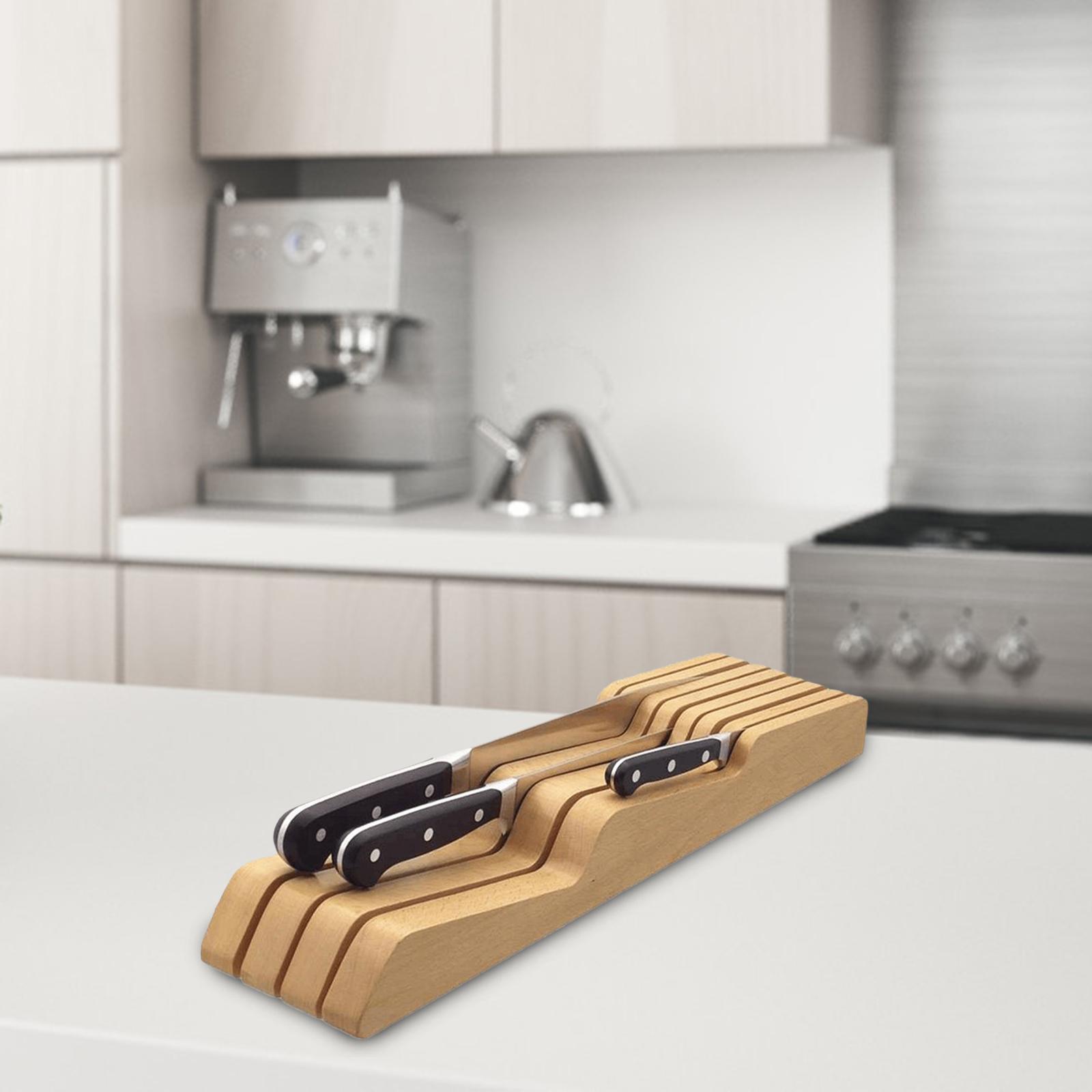 Knife Drawer Organizer In-Drawer Knife Block Counter for Kitchen Supplies