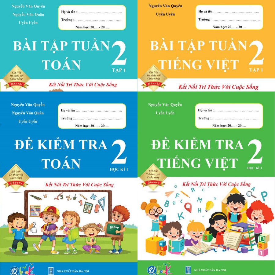 Hình ảnh Sách - Combo Bài Tập Tuần và Đề Kiểm Tra Toán và Tiếng Việt 2 - Kết Nối Tri Thức Với Cuộc Sống - Học Kì 1