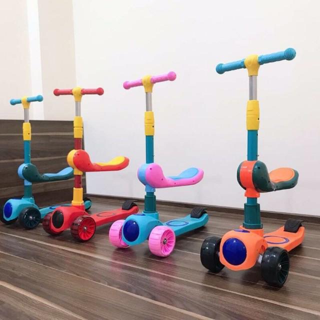 Xe trượt Scooter, có nhạc phát sáng 2 in 1, chịu lực > 70kg, Cao cấp bền bì an toàn cho bé