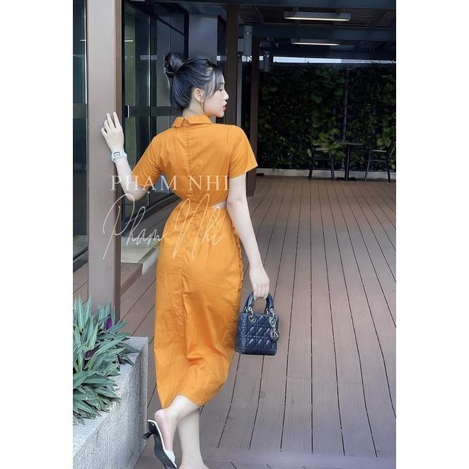 VÁY SƠ MI CUT OUT CHUN SAU