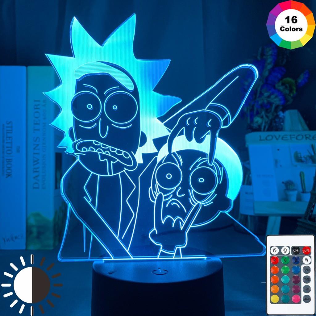 ĐÈN LED 3D Đèn ngủ Hoạt hình Cho Trẻ em - Quà tặng Trang trí Rick and Morty