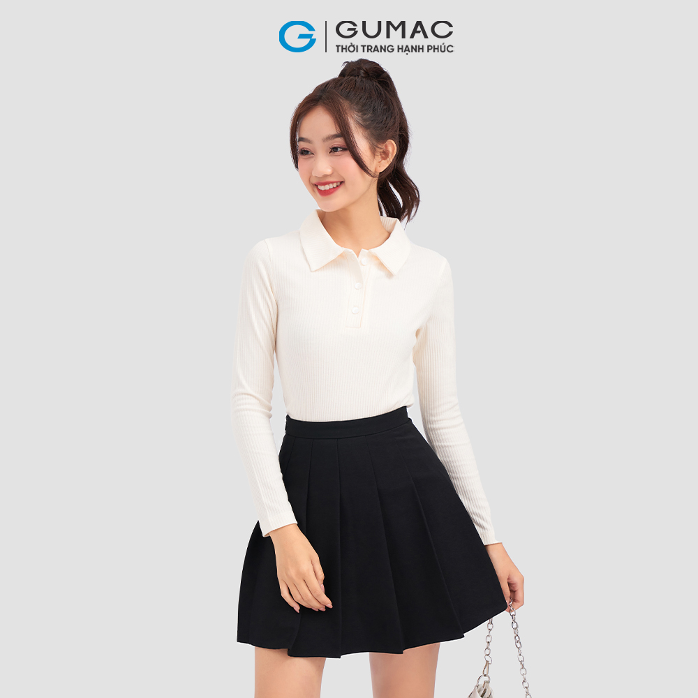 Áo thun GUMAC ATC12042 polo tay dài trẻ trung