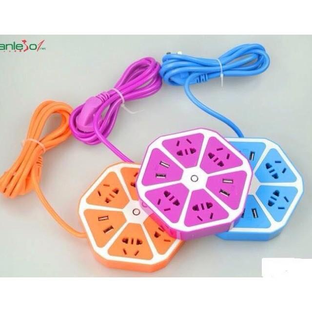 Ổ Điện Hình Lục Giác Chống Giật 2 Cổng USB Cao Cấp, Đa Năng