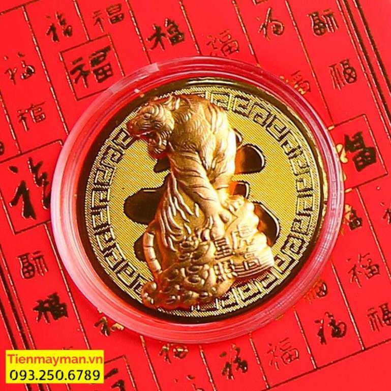 Lì Xì Thần Tài, Hình Hổ Vàng Mạ Vàng 24K - Bao Lì Xì May Mắn Rước Tài Lộc