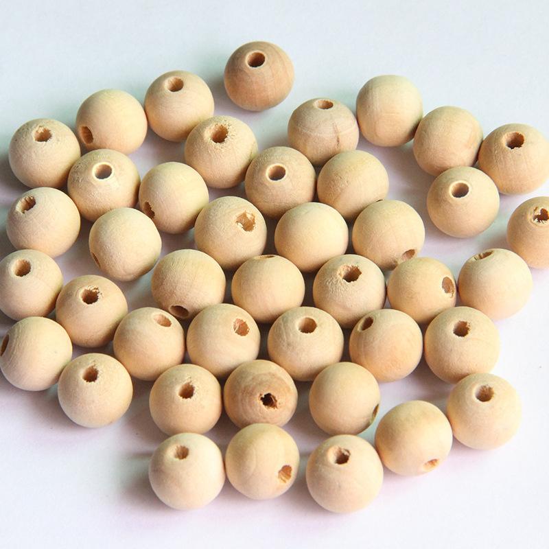 50x 6mm + 50x 10mm Wood Wooden Rustic Beads for Crafts DIY Home Holiday