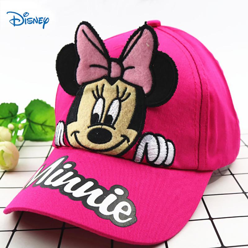Phim hoạt hình Disney Minnie Trẻ em mũ trẻ em Mũ bóng chày Casual Mũ Bông tai dễ thương Cotton điều chỉnh Mũ mặt trời 3-8 tuổi Color: C
