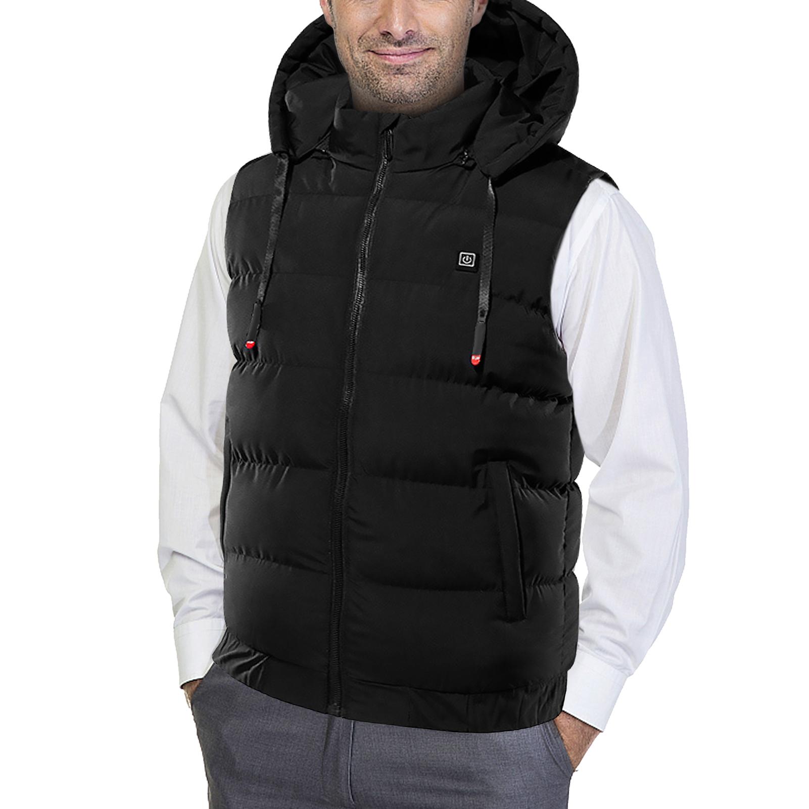 Áo Khoác Sưởi Ấm Unisex Với 9 Vùng Sưởi Chống Gió Ngoài Trời Có Mũ Có Thể Tháo Rời